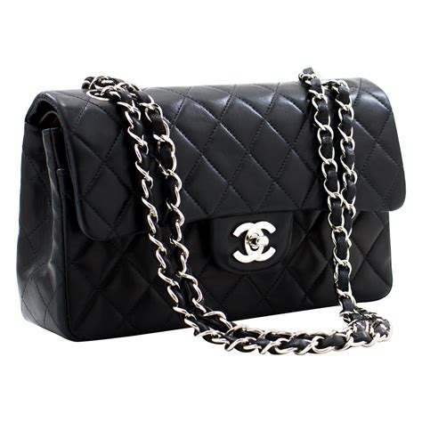 black chanel.bag|black chanel bag with black chain.